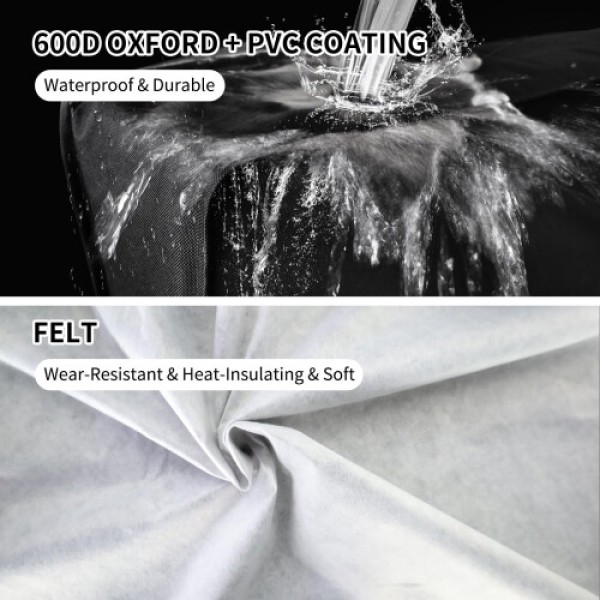 Winter Outdoor TV Cover (48-50 Inches) - Felt Scratch-Resistant Lining, 600D Oxford Cloth Wind and Rain Proof TV Screen Protector, Waterproof Zipper, Velcro